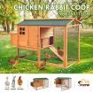 Fir Wood Chicken Coop Waterproof Rabbit Hutch Elevated Cage Firm Network Fence Easy To Clean