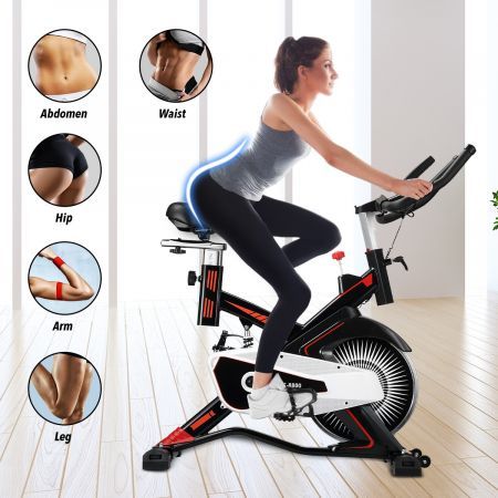 Spin Exercise Bike Stationary Bicycle Indoor Cycling W/Flat Ground,Stand Up,Off Road,Climb Modes