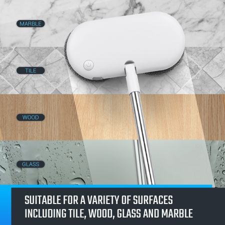 Wireless Electric Spin Mop Polisher Waxer W/Each Corner Get Rotate Handle For Stone,Wood,Tile Floor