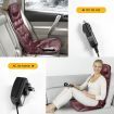 10 Motor Vibrating Heated Massage Cushion Seat Pad Pulsate,Tap,Roll,Knead Home Car Full Body Relax