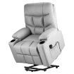 Relax 8 Point Heated Massage Chair Lift Moter 160 Degree Recliner Thick Padded Sofa W/Slide Out Foot Rest