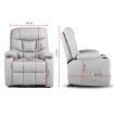 Relax 8 Point Heated Massage Chair Lift Moter 160 Degree Recliner Thick Padded Sofa W/Slide Out Foot Rest