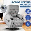 Relax 8 Point Heated Massage Chair Lift Moter 160 Degree Recliner Thick Padded Sofa W/Slide Out Foot Rest