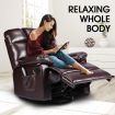 8-Point Heating Swivel Massage Chair 160 Degree Recliner Thick Padded Rocking Sofa W/Slide Out Footrest