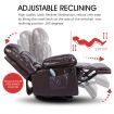 8-Point Heating Swivel Massage Chair 160 Degree Recliner Thick Padded Rocking Sofa W/Slide Out Footrest