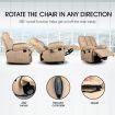 8-Point Heating Swivel Massage Chair 160° Recliner Thick Padded Rocking Sofa W/Slide Out Footrest