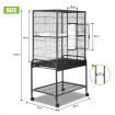 1.5M Large Wheeled Anti-Rust Metal Bird Cage W/Strong Mesh Wire,Safe Door Lock,Easy Clean Slide Tray