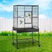 1.5M Large Wheeled Anti-Rust Metal Bird Cage W/Strong Mesh Wire,Safe Door Lock,Easy Clean Slide Tray