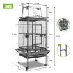 173Cm Wheeled  Large Bird Cage W/2 Perch,4 Feeder,Pull Out Tray Easily Clean For Parrots,Budgies