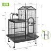 Wheeled Anti-Rust Iron Bird Cage Aviary W/Large Play Top,2 Perch,4 Feeder,Pull Out Tray Easy Clean