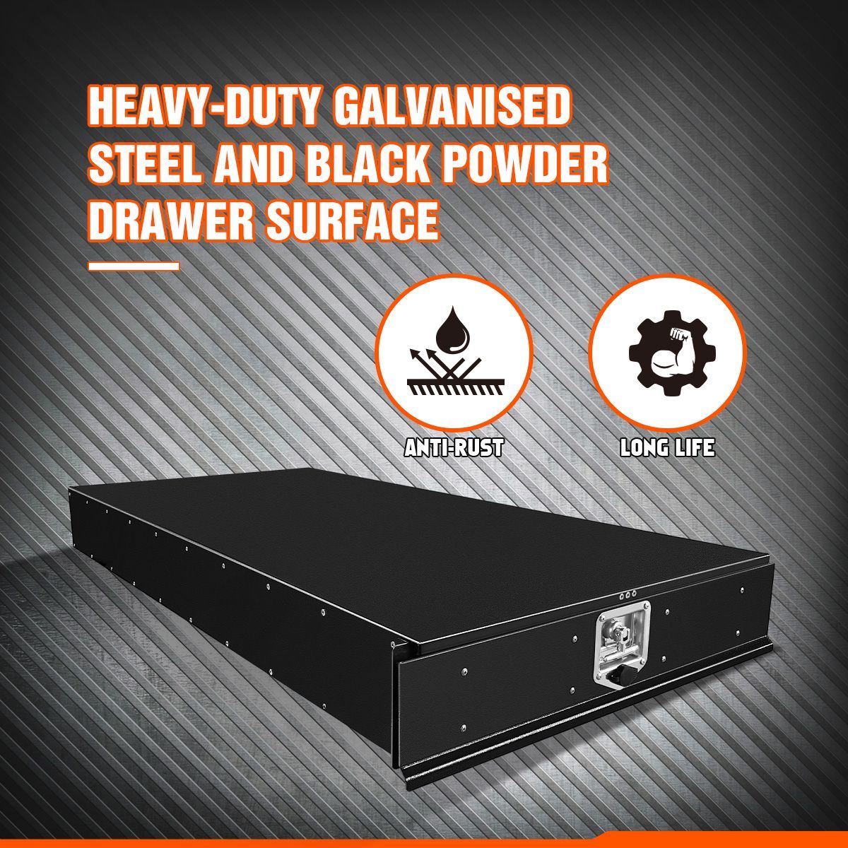 150Kg Load Waterproof Under Tray Tool Drawer Ute Box W/Safety Dual T-Lock For Trailer, Pickup, Truck