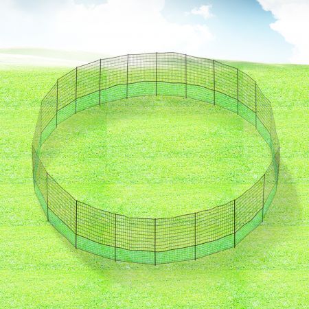 40X1.25M Any Shape Durable Chicken Net Fence Poultry Netting Enclosure W/Security Locks,20 Posts
