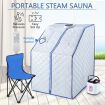 Portable Anti-Germ Steam Sauna Home Spa Set W/9 Temp Control Steam Pot, Anti-Odour Enclosure,Chair