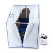 Portable Anti-Germ Steam Sauna Home Spa Set W/9 Temp Control Steam Pot, Anti-Odour Enclosure,Chair