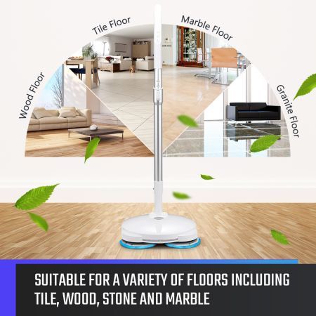 Dry Mop+Wet Wipe+Polish+Wax 4In1 Wireless Electric Floor Cleaner For Wood,Stone,Marble,Tile Floor