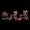 Christmas Santa Sleigh with 4 Reindeer Xmas Light Display Outdoor Decoration