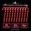 Christmas Candy Cane String Lights 10 LED Xmas Decorations Ornaments with White Twinkling Glow