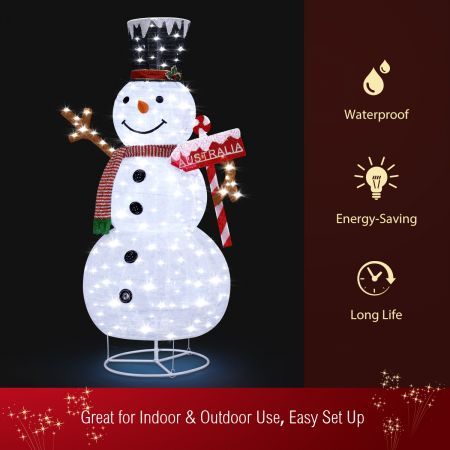 180CM 3D Christmas Snowman 200 LED Light Outdoor Xmas Decorations Ornaments