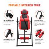 Foldable Inversion Gravity Table 180° Angle Adjustable W/Safe Heavy-Duty Frame Portable Home Gym