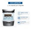 2.2L Portable Ice Cube Maker Machine,13-Min 24 Ice Cube 1 Cycle 17Kg 1 Day,S/M/L Size,Save Energy