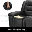 Comfortable 2 Seater Sofa 135° Recliner Premium Pu Leather Thick Padded Chair W/Adjustable Position