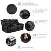 Comfortable 2 Seater Sofa 135° Recliner Premium Pu Leather Thick Padded Chair W/Adjustable Position