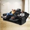 Comfortable 2 Seater Sofa 135° Recliner Premium Pu Leather Thick Padded Chair W/Adjustable Position