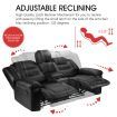 Comfortable 2 Seater Sofa 135° Recliner Premium Pu Leather Thick Padded Chair W/Adjustable Position