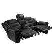 Comfortable 2 Seater Sofa 135° Recliner Premium Pu Leather Thick Padded Chair W/Adjustable Position