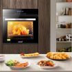 80L Electric Wall Oven W/Safe Heat-Insulated Door,Touch Control 10 Cook Funtions,Auto Cut Off Timer