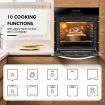 80L Electric Wall Oven W/Safe Heat-Insulated Door,Touch Control 10 Cook Funtions,Auto Cut Off Timer