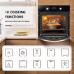 80L Electric Wall Oven W/Heat-Insulated Glass Door,Knob Control 10 Cook Funtions,Auto Cut Off Timer