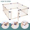 8 Panel Diy-Shape Wooden Baby Playpen Kid Enclosure Safe Fence 71Cm Height Eco Friendly Pine Wood