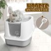 Fully Hooded Cat Litter Box Toilet W/Carbon Filter Remove Smell For Small Big Cats Easy Cleaning