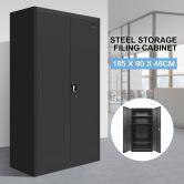 185Cm Safe Steel Locker File Storage Cabinet Cupboard W/4 Adjustable Shelves For School,Lab,Gym