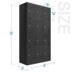 12-Door Big Capacity Safe Steel Locker Storage Cabinet W/Lable Slot  For Home School Lab Gym Garage