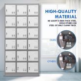 18-Door Anti Scratch Safe Steel Locker Storage Cabinet W/Lable Slot For School Lab Gym Garage