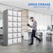 18-Door Anti Scratch Safe Steel Locker Storage Cabinet W/Lable Slot For School Lab Gym Garage