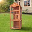 180Cm Fir Wood Sturdy Wire Bird Cage Aviary W/Rain Uv Blocked Roof,Perch,Climbe Frame,Ladder,2 Bowls