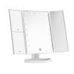 Tri Fold Lighted Vanity Make Up Mirror W/Dimmable Leds,2X 3X Magnify Mirror For Perfect Makeup