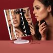 Tri Fold Lighted Vanity Make Up Mirror W/Dimmable Leds,2X 3X Magnify Mirror For Perfect Makeup