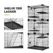 5-Tire Spacious Sturdy Metal Cat Cage W/5 Platforms,2 Front Doors,Large Slide Out Tray Easy To Clean