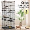 5-Tire Spacious Sturdy Metal Cat Cage W/5 Platforms,2 Front Doors,Large Slide Out Tray Easy To Clean