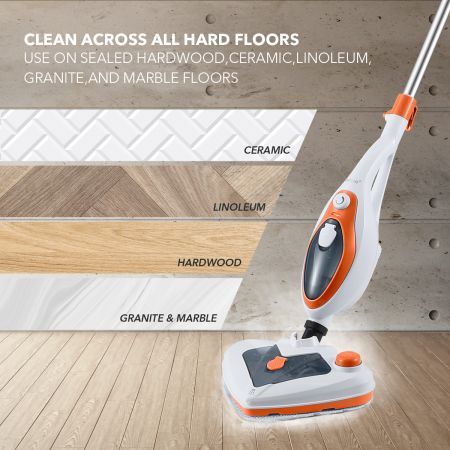 Only 30S Heat-Time Steam Mop Cleaner W/Multi Nozzles Effectively Kill Bed Bugs,Dust Mites Germs