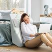 2Pcs Bed Support Wedge Pillow+Headrest,Memory Foam Anti-Bacteria/Dust/Mite,Bamboo Cover
