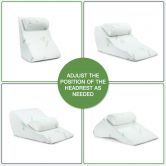 2Pcs Bed Support Wedge Pillow+Headrest,Memory Foam Anti-Bacteria/Dust/Mite,Bamboo Cover