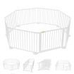 Diy Shape 8 Panel Kids Playpen Enclosure Safe Pet Fence Eco Friendly Pine Wood Foldable Space Saving