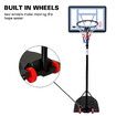 Basketball Hoop Ring Portable Adjustable Stand System Net Backboard Rim Wheels 1.7-2.3m