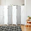 6 Panel Room Divider Screen Privacy Separator Partition Stand Timber Folding Portable White