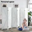 6 Panel Room Divider Screen Privacy Separator Partition Stand Timber Folding Portable White